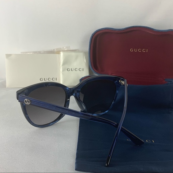 ❌SOLD❌GUCCI GG0081SK 005 Blue Acetate Oval Frames - Picture 15 of 16